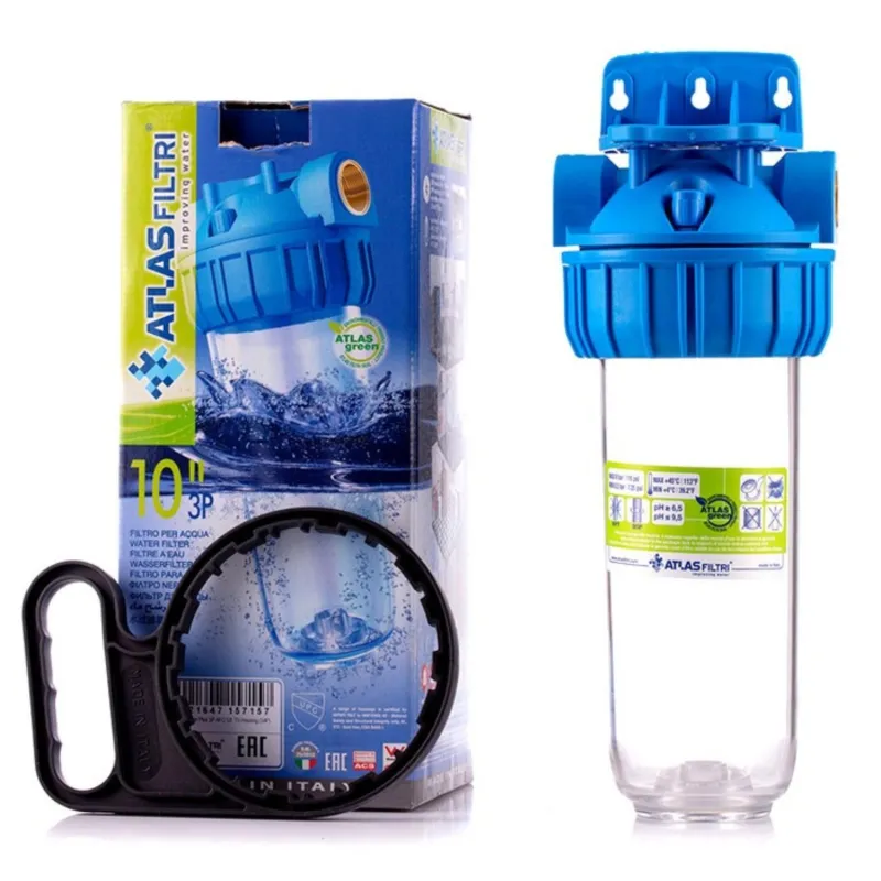 Atlas Filtri 10" 3P Korpus (Şəffaf Kolba)